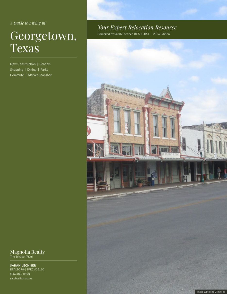 Preview of the upcoming Georgetown, Texas Relocation Guide