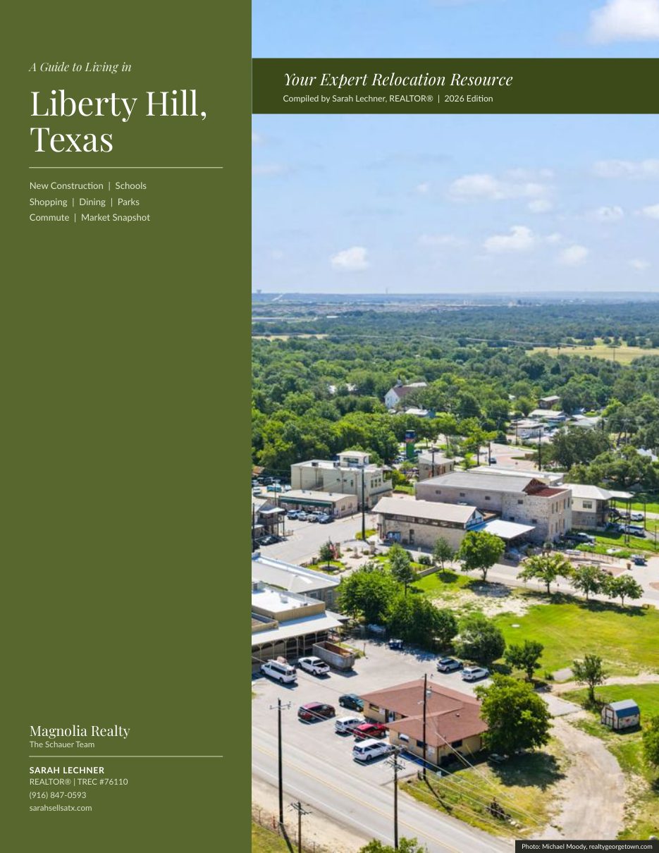 Preview of the upcoming Liberty Hill, Texas Relocation Guide